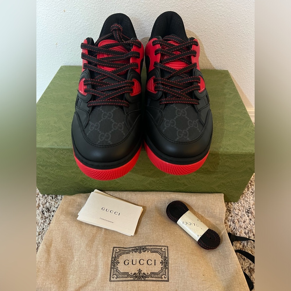 New Gucci Basket GG low-top black red sneakers - Picture 4 of 9